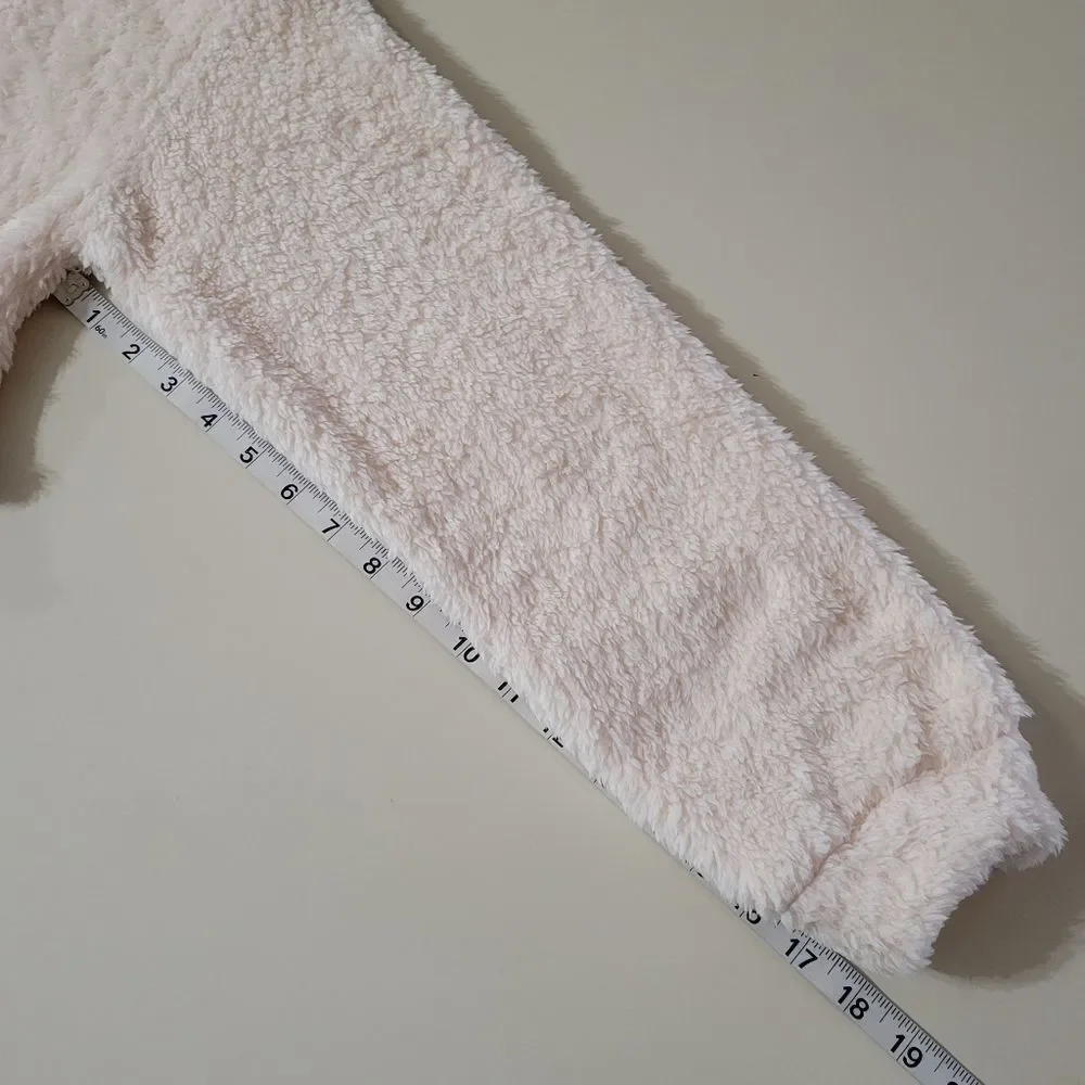 Cozy Cream Fuzzy Cropped Long Sleeve Pullover Top